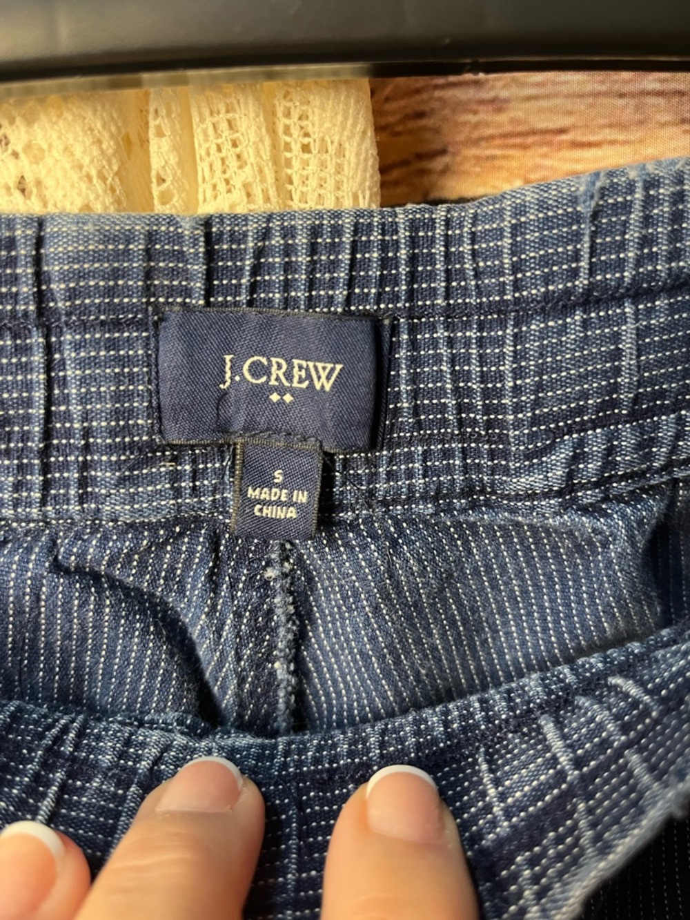 J. Crew Indigo Pinstripe Chambray Jogger Pants (247) - Picture 5 of 10
